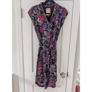 Anthropologie 32 of 52 Conversations Colloquial Wildflower Midi Shirt Dress Sz 6